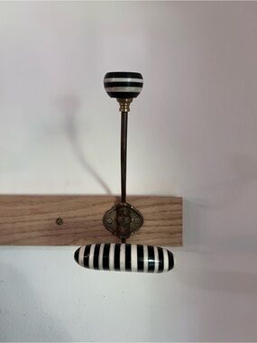 ISO Striped Black and White Wall Hook by
